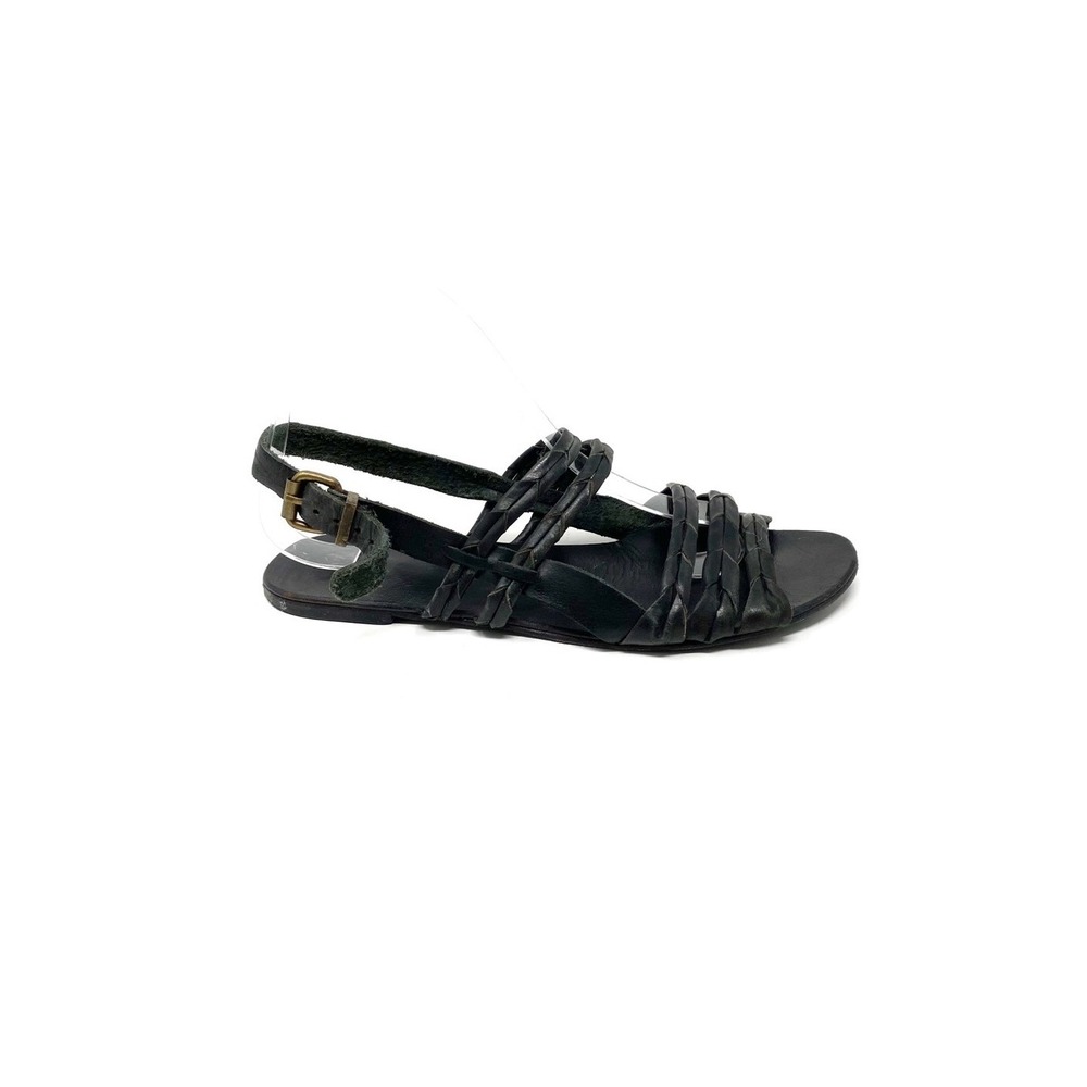 Urban Outfitters | Ecote | Black‎ Leather Braided Sandals Size 8